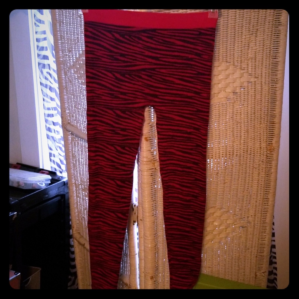 Knitted Red Zebra Print tights
